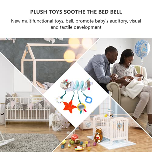 Kisangel Cama de Bebé Colgante de Juguete Espiral de Felpa Cuna Juguetes Sonajero Infantil Carrito Alrededor Colgante Animal de Dibujos Animados Interactivos Juguete para Niños Cochecito