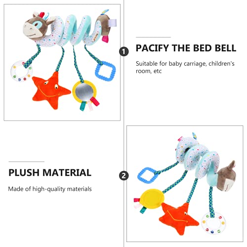 Kisangel Cama de Bebé Colgante de Juguete Espiral de Felpa Cuna Juguetes Sonajero Infantil Carrito Alrededor Colgante Animal de Dibujos Animados Interactivos Juguete para Niños Cochecito