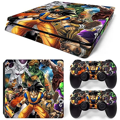 Kit De Pegatinas De Piel Delgada para PS4 - para PS4 Slim Console Y 2 Controladores Anime Series Vinyl Skin Wrap Calcomanía Cubierta Pegatina para Playstation 4 Slim Skin Protective Film,5078