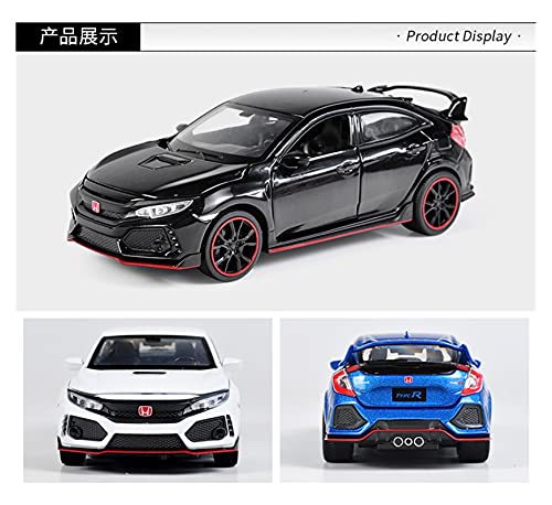 Kit Juguetes Coches Metal Resistente Modelo De Coche De Marca 1:32 para Honda Civic Type-R, Modelo De Fundición A Presión De Vehículo De Aleación De Sonido Y Luz Maravilloso Regalo (Color : White)