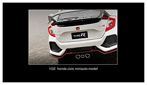 Kit Juguetes Coches Metal Resistente Modelo De Coche De Marca 1:32 para Honda Civic Type-R, Modelo De Fundición A Presión De Vehículo De Aleación De Sonido Y Luz Maravilloso Regalo (Color : White)