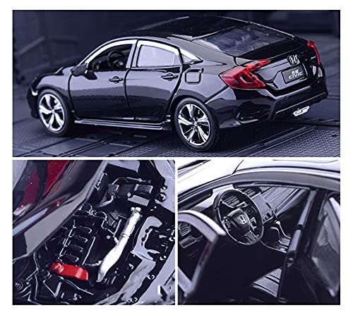 Kit Juguetes Coches Metal Resistente Modelo De Coche De Marca 1:32 para Honda Civic Type-R, Modelo De Fundición A Presión De Vehículo De Aleación De Sonido Y Luz Maravilloso Regalo (Color : White)