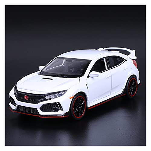Kit Juguetes Coches Metal Resistente Modelo De Coche De Marca 1:32 para Honda Civic Type-R, Modelo De Fundición A Presión De Vehículo De Aleación De Sonido Y Luz Maravilloso Regalo (Color : White)