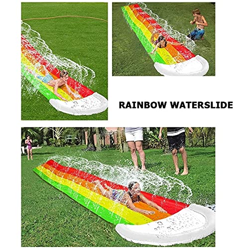 KLDDE Arco Iris Deslizante Agua corredera Alfombra de Agua Diapositivas de Agua Piscina con Chorro de Agua para niños Césped Jardín Juegue Juegos de Piscina Juegos de Agua Al Aire Libre