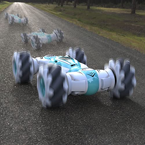 Klobvtt 2.4G Detección de Gestos Deformación Control Remoto Coche Derrapando Rampante Vehículo Giratorio Todo Terreno Mango de Doble Cara RC Stunt Cars, rotación de 360 ​​°, Deformación con un Clic