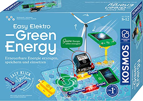 KOSMOS 620684 Easy Elektro Green Energy, Genera energía renovable, almacena y Utiliza Amazon Exclusive, Caja de experimentos para niños a Partir de 8 – 12 años de producción de Electricidad.