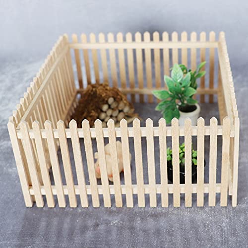 Kuinayouyi 1/12 Valla de casa de muñecas Valla decorativa de madera DIY casa de muñecas jardín de hadas decoración de puerta larga