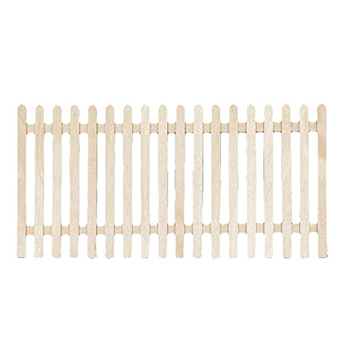 Kuinayouyi 1/12 Valla de casa de muñecas Valla decorativa de madera DIY casa de muñecas jardín de hadas decoración de puerta larga