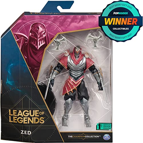 League of Legends, Figura Coleccionable de ZED de 15,2 cm con Detalles 2 Accesorios, Colección de campeones, edición de coleccionista, a Partir de 12 años