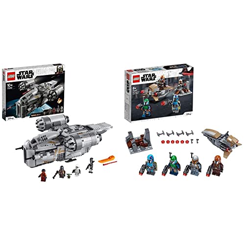 LEGO 75292 Star Wars The Mandalorian The Razor Crest, Nave Espacial del Cazarrecompensas + 75267 Star Wars Pack de Combate: Mandalorianos, Juguete de Construcción con 4 Mini Figuras con Blásteres