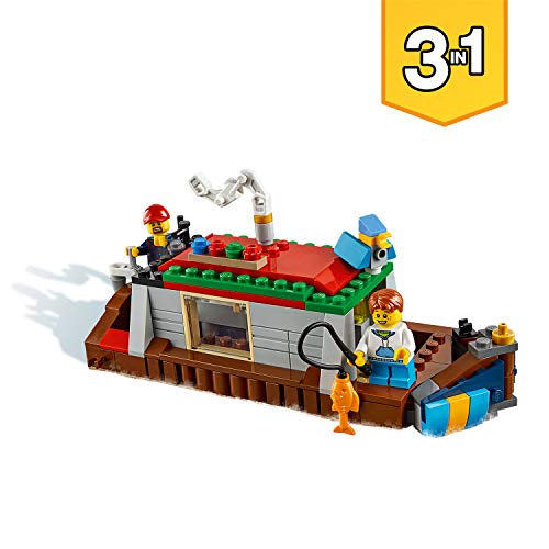 LEGO Creator - Cabaña, Juguete 3 en 1 Creativo de Construcción para Niños y Niñas a Partir de 7 Años con Piragua, Figuras de Perro, Águila y Minifiguras (31098) , color/modelo surtido