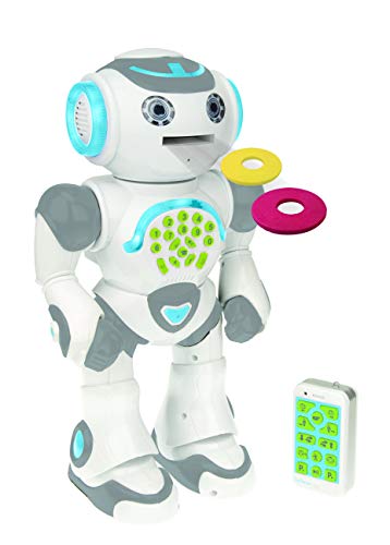 Lexibook ROB80FR Powerman MAX-Robot eléctrico programable Jouer apprendre-Jouet Pour garçons et Filles-Parle en français, Danse, Musique, Stem, Historia de la Historia, Lance Des disques