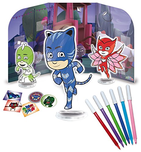 Lisciani Giochi 62928 – PJ Masks Colorea y aprende Gatuno, Buhíta y Gekko.