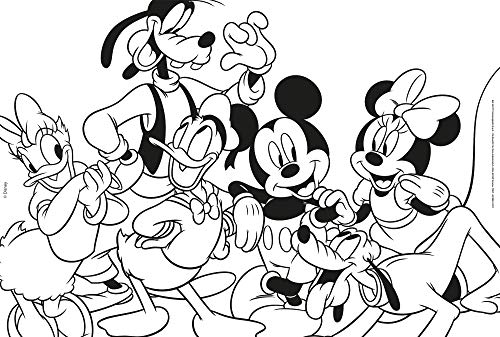 Lisciani - Puzzle in a Tub Doble Cara con Reverso para Colorear 60 Piezas con 4 rotuladores incluidos Disney Mickey Mouse Puzle para niños a partir de 3 años (86177)