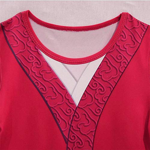Lito Angels Disfraz Mulan para Niña, Ropa Traje China Heroina Hanfu, Talla 4-5 años, Rojo