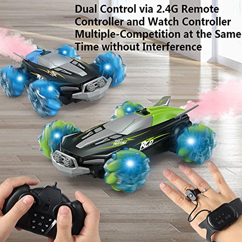 LIWWEN Coche Teledirigido Todoterreno Inalámbrico 2.4G con Luz Y Música RC Cars Toy Todo Terreno Spray Stunt RC Auto Juguetes Eléctricos para Niños Regalo De Cumpleaños para Niño