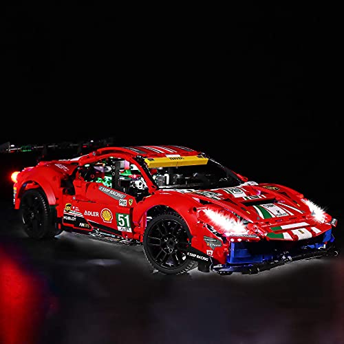 LMTIC Technic Ferrari 488 GTE - Kit de iluminación LED para bloques de construcción (51 pulgadas) compatible con Lego 42125 (no incluye los juegos de Lego)