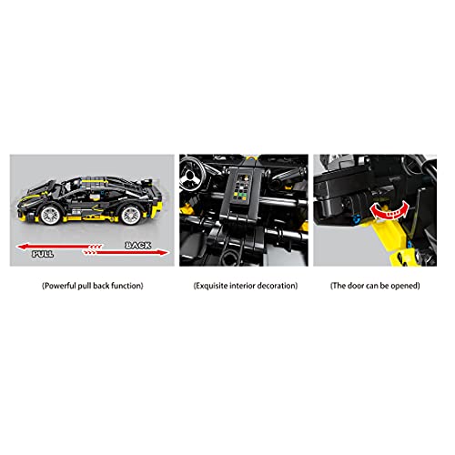 Loads Coche deportivo para Lamborghini sian, 584 piezas, técnica Pull Back modelo, compatible con Lego Technik Lamborghini