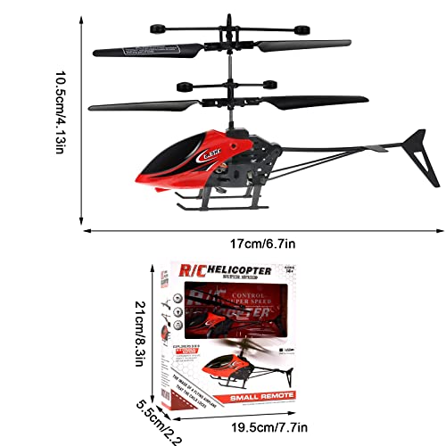 Lunriwis Mini helicóptero teledirigido de 2 canales, juguete para niños, helicóptero teledirigido con luz LED, juguete con mando a distancia, para adultos y principiantes