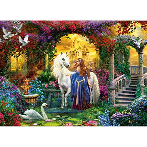 Lunriwis Puzzles 1000 Piezas, Puzzle Adulto 1000 Piezas Rompecabezas, Paisaje Rompecabezas Arte, Intelectual Educativo,Juego Familiar Puzzle, Juguete Regalo para Niños Adultos (Jardín Secreto)