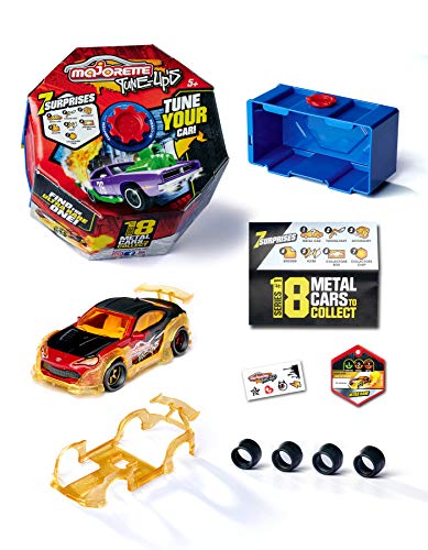 Majorette Tune Ups Series 1 – Coche de Juguete de Metal para tunear con 7 sorpresas, 1 de 18 Coches coleccionables en Paquete Sorpresa, Incluye Accesorios de Tuning, Entrega: 1 Unidad al Azar