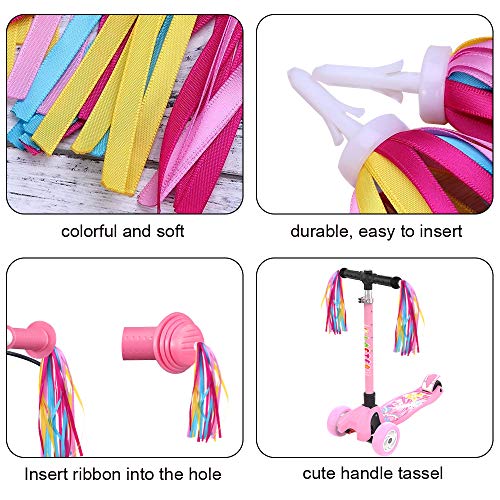 ManLee Un Par 30cm Bicicleta Manillar Serpentinas Bicicleta Streamer Scooter Streamer Colores Accesorios de decoración Colorida para Scooter de Manillar de Bicicleta Infantil Niños Niñas