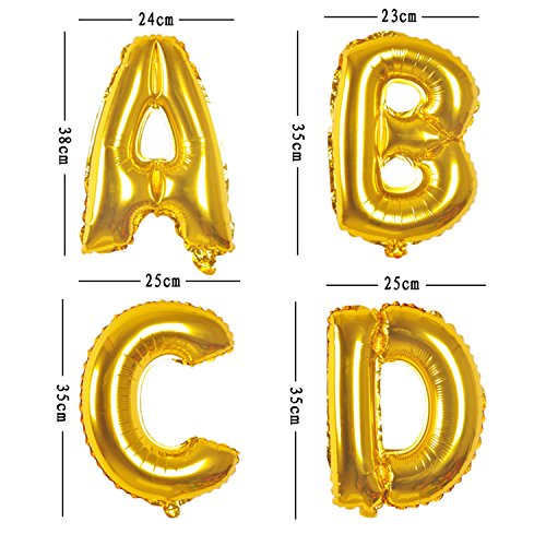 MANUKA Globos de Oro Globos con Letras de Oro de la A a la Z para Aniversarios de Boda para Fiestas de Cumpleaños para Bodas de Navidad Año Nuevo Decoraciones para Banquetes
