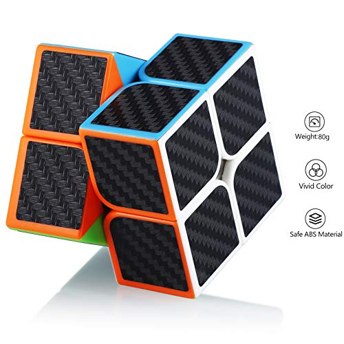 Maomaoyu Cubo Magico 2x2 2x2x2 Profesional Puzzle Cubo de la Velocidad Fibra De Carbono Negro