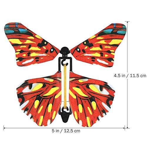 Mariposa Voladora,12 Piezas de Mariposa Voladora Mágica, Banda de Goma Mariposa,Regalo Sorpresa de Mariposa,Adecuado para Regalos de Cumpleaños, Educación Infantil, Regalos Sorpresa (Color Aleatorio)