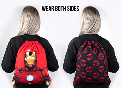 Marvel Comics Sakky Kids Iron Man - Bolsa escolar para niños