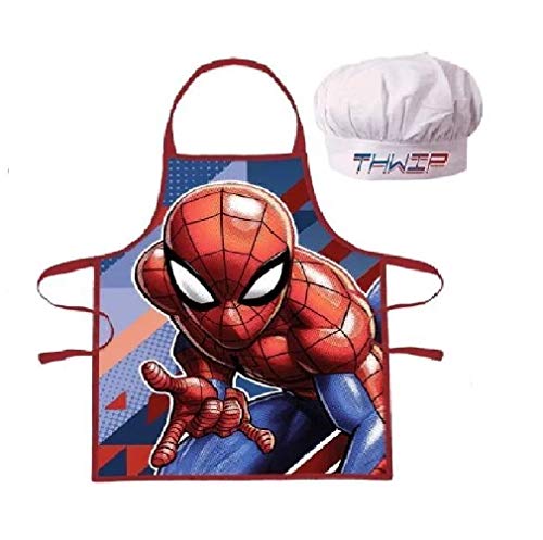 Marvel Juego de delantal de cocina con sombrero para niños (3-6 años)