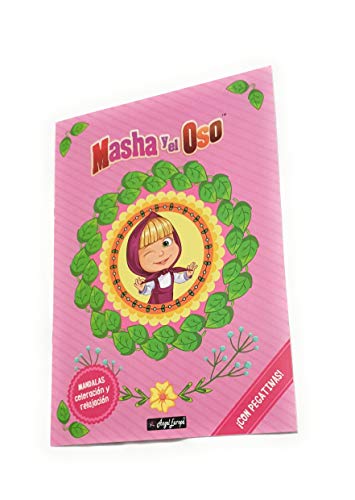 Masha y el Oso Cuaderno Para Colorear Dibujos Y Pegar pegatinas. Diviértete con Masa y el Oso Colorear Pegatinas