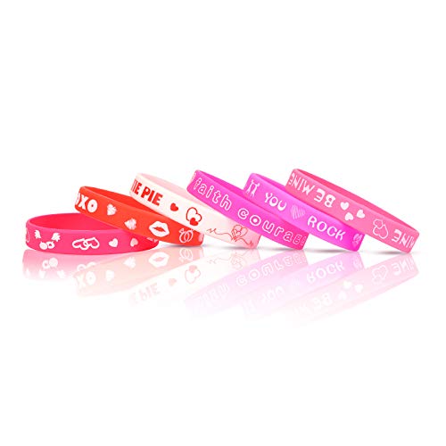 Matogle 36pcs Pulsera de Silicona Personalizada Pulsera de Silicona de Moda para el Día de San Valentín Pulsera de Silicona de Colores para Baloncesto Regalo de Cumpleaños para Niños y Niñas