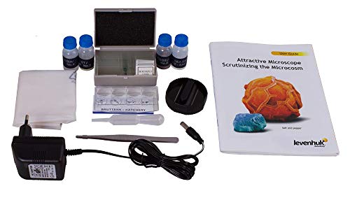 Microscopio Escolar Levenhuk Rainbow 50L Plus Amethyst/Amatista (Aumento 64–1280x, Cuerpo de Metal, Óptica de Vidrio) con Kit de Experimentos y Estuche