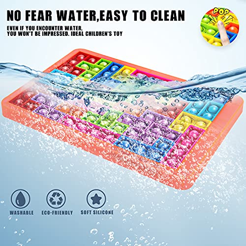 MILESTAR Big Pop it Puzzle Game Fidget Jigsaw Toys Tetris Popper Tablero de ajedrez Push Bubble Silicona Sensorial Fidget Toy Juguetes para Padres e Hijos, Juguetes con Amigos para aliviar la presión