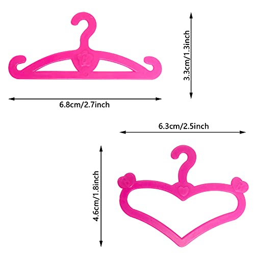 Mini Percha para Muñecas Rosa Percha de Plástico para Muñecas de Juguete Percha para Muñecas Portátil USA para Colgar Ropa de Muñecas Mezcla Aleatoria Y Combinación de Dos Estilos 200 Piezas