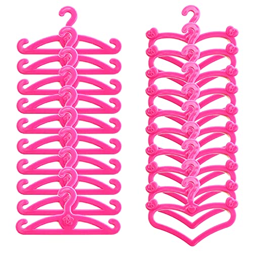 Mini Percha para Muñecas Rosa Percha de Plástico para Muñecas de Juguete Percha para Muñecas Portátil USA para Colgar Ropa de Muñecas Mezcla Aleatoria Y Combinación de Dos Estilos 200 Piezas