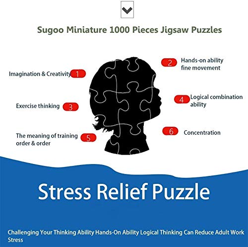 Mini Puzzles de 1000 Piezas en Miniatura DIYpara Adultos Casa en el Bosque de cartón Resistente Desafío de Ejercicio Cerebral Juego de Alta dificultad Regalo para Niño 38 * 26cm