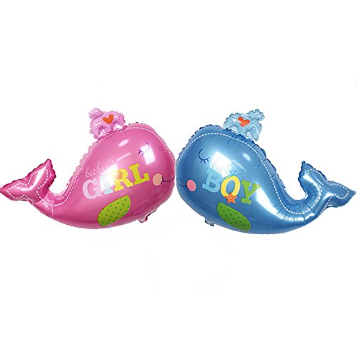 MiYan 10 Globos de Papel de Aluminio para bebé, diseño de tiburón, Color Rosa