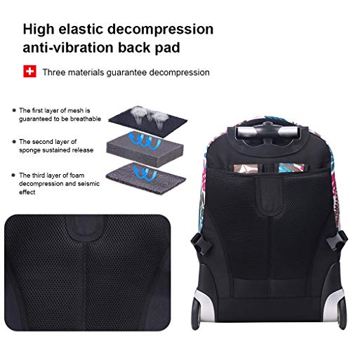 Mochilas Escolares Con Ruedas, Mochila Escolar Para Niños Con Rueda Gran Capacidad Maleta Infantil Caja Trolley, Equipaje De Bolsillo De La Escuela Portátil 19 inch