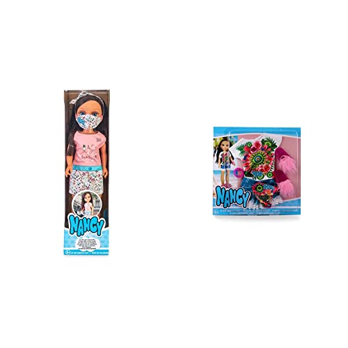Nancy, un día con mascarilla Trendy, muñeca con mascarilla para niños y niñas a Partir de 3 años + Luxury Tropic, ropita de Verano para la muñeca . Recomendado para niños y niñas a Partir de 3 años