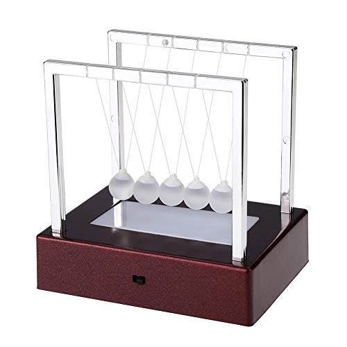 Newton's Cradle Balance Balls, Física Puzzle Herramientas educativas, Colorido LED Light Science Toy Home Office Science Toy Desk Decoración Arte Trabajo Regalos