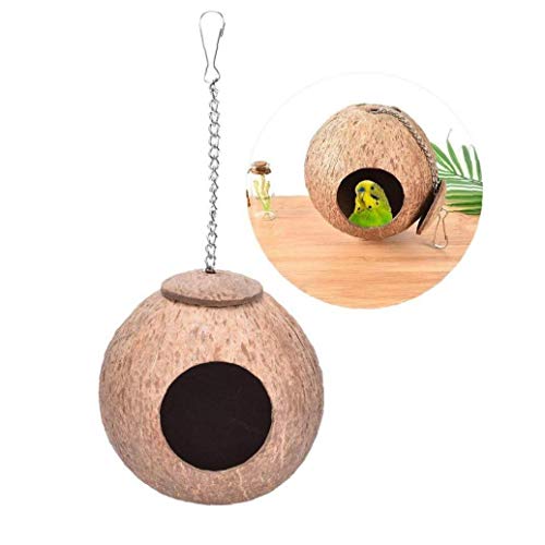 Nido de Pájaro, cáscara de Coco Que cuelga la casa del pájaro Jaula de pájaro Natural Nest House Cama para Mascotas Loro perico Cockatiel de la Jaula de pájaro de la Paloma