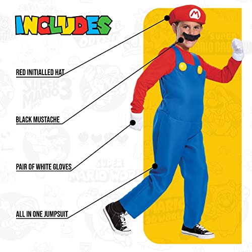 Nintendo Super Mario Bros DISK10772L Disfraz lujo, para niños, pequeño