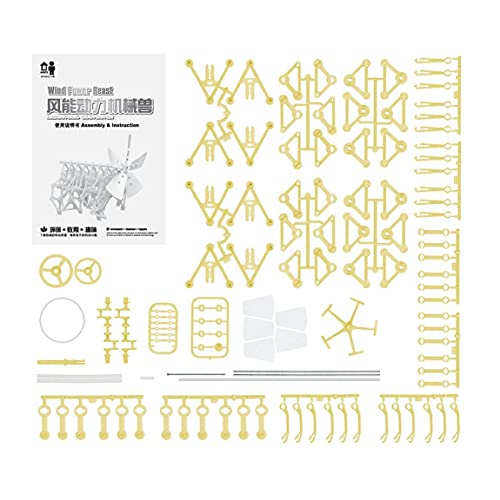 nJiaMe 1pc eólicos Strand Bestia Modelo ensambles de Bricolaje Robot Walker Kit de Juguetes educativos para Adultos Science Series La energía eólica Movimiento perpetuo Toy Machine
