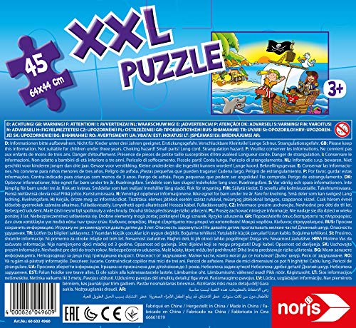 Noris 606034960 - Puzzle de 45 piezas (tamaño gigante), diseño de piratas [importado de Alemania]