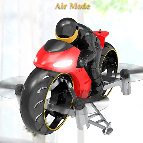 Nsddm Moto de Vuelo, Modos Dual Land Air Motorbike Creative Control Remoto Motorbike 2. 4g RC Mini Drone Toy Stunt Motorbike con Rollover de 360 ​​° y DIRIGIÓ Efecto de luz (Color : Azul)