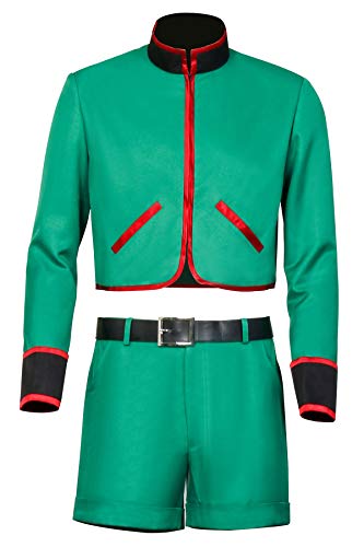 NUWIND GON·Freecss Anime Disfraz de Cosplay chaqueta verde pantalones cortos cinturón traje para fiesta de Halloween adulto disfraz hombre verde XL alto