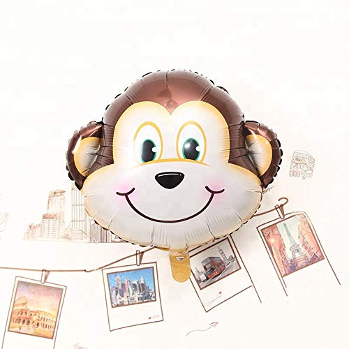 O-Kinee Globos Animales，10 pcs Globos de Cabeza de Animal Globos de Papel de Aluminio，Animales De La Selva Globos，Helio está Permitido，Decoración de la Fiesta de Cumpleaños de los Niños (10PCS)