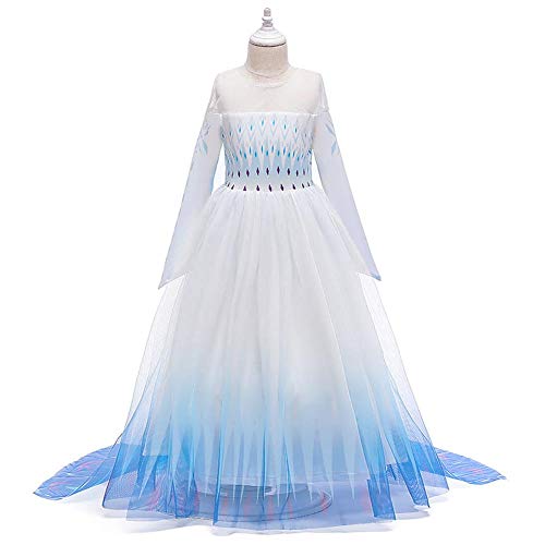 OBEEII Disfraz de Princesa Elsa Niñas Vestido de Carnaval Fiesta Halloween Cosplay Navidad Costume + Accesorio 2-3 Años